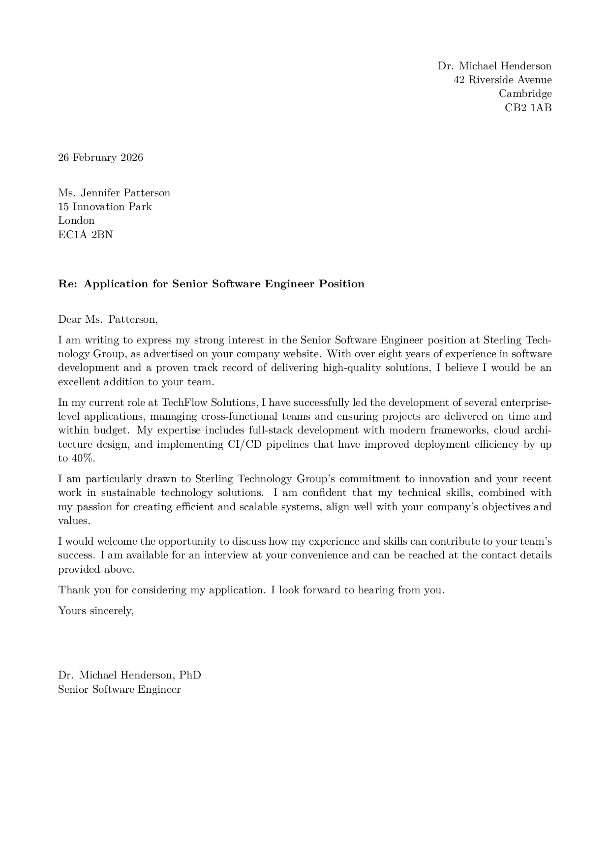 LaTeX Letter template preview — render as PDF via API